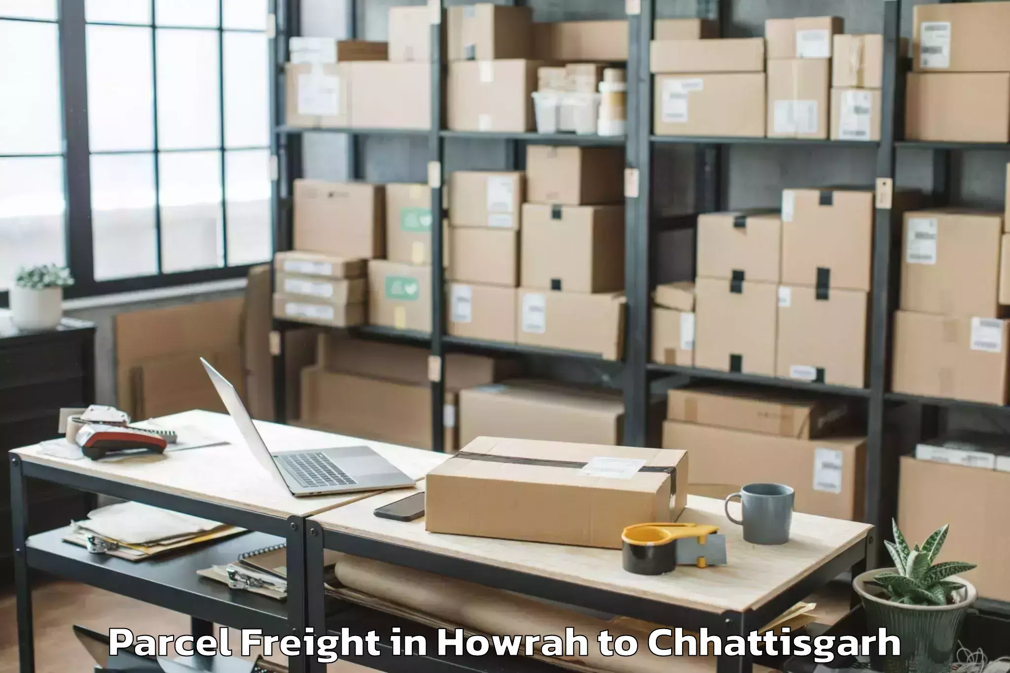 Affordable Howrah to Bhopalpatnam Parcel Freight